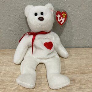 New Ty Beanie Baby Valentino the White Bear 1993 Vintage Collectible
